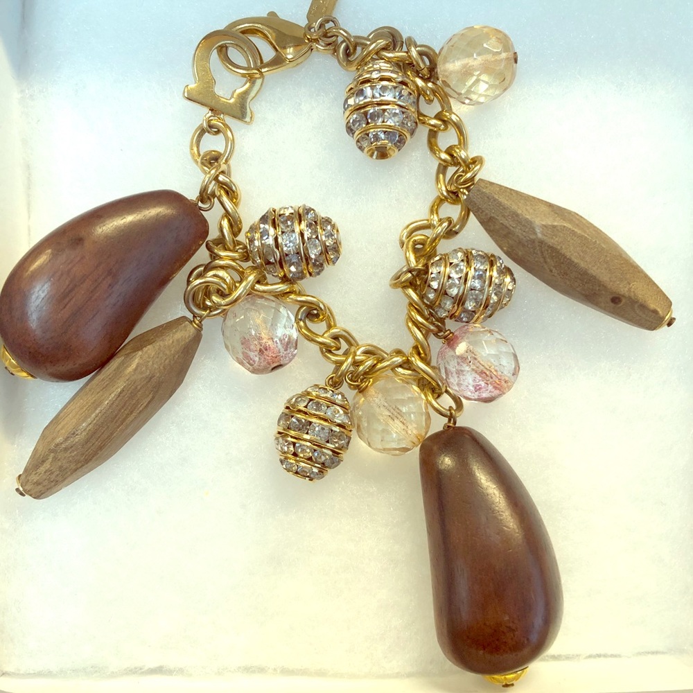 SALVATORE FERRAGAMO GOLD CHARM BRACELET